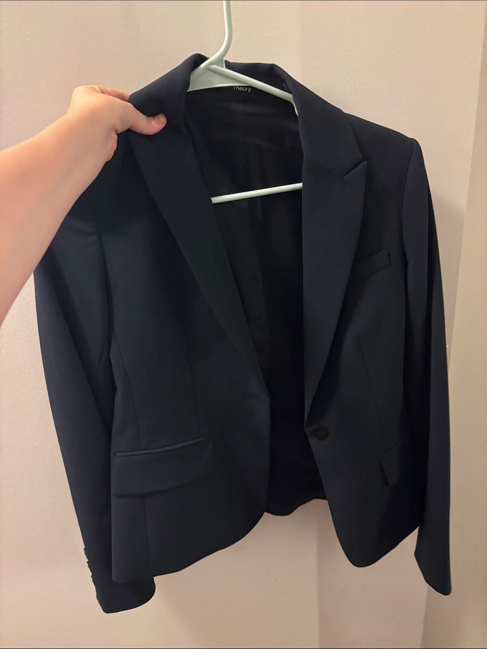 Theory Navy Single-Button Blazer